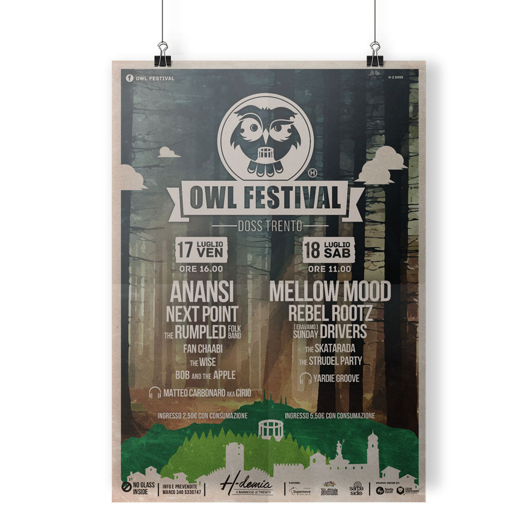 Nadia Groff - Owl Festival - Music Summer Festival - Trento - Poster 2016